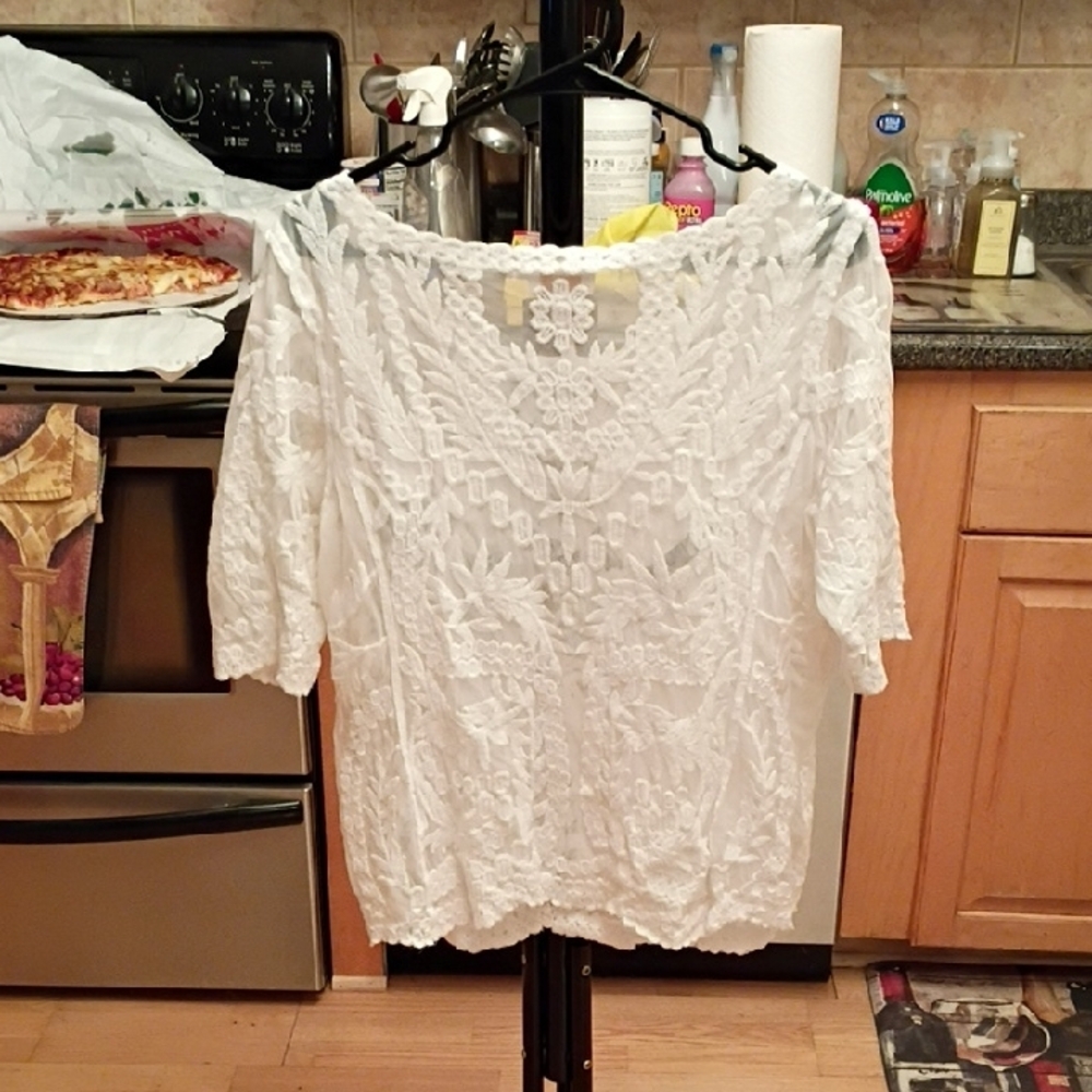 Laundry By Shelli Segal Ivory Lace Blouse - Picture 4 of 7